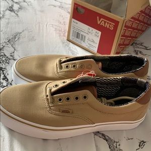 Khaki material mix vans